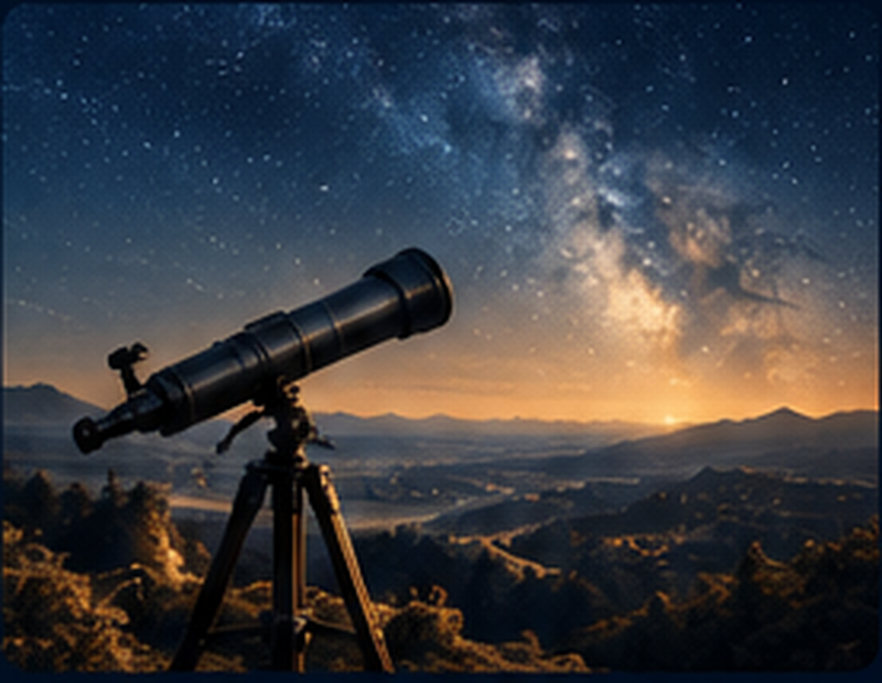 Télescope sous un ciel étoilé